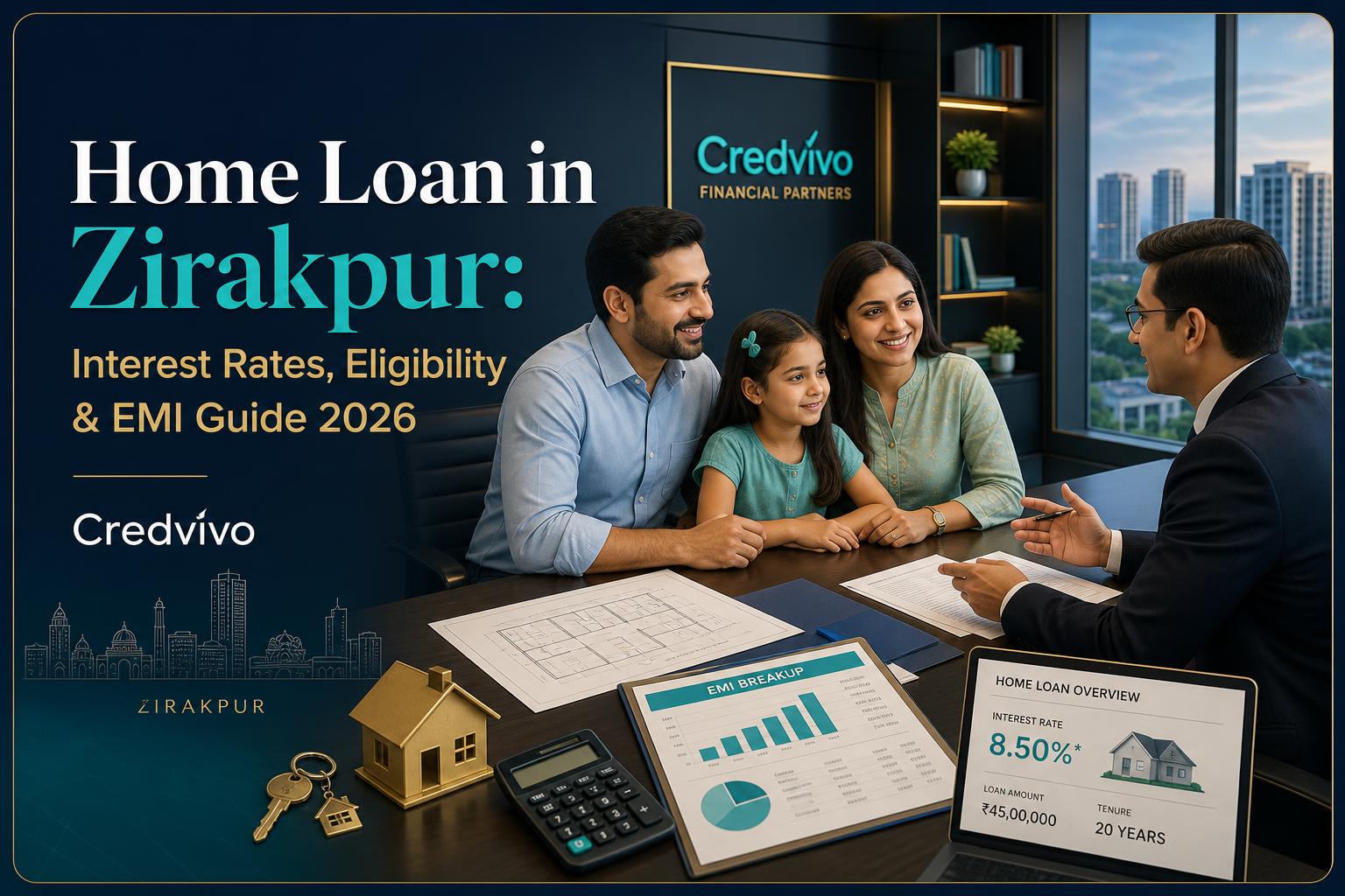 Home Loan in Zirakpur interest rates and EMI guide by Credvivo